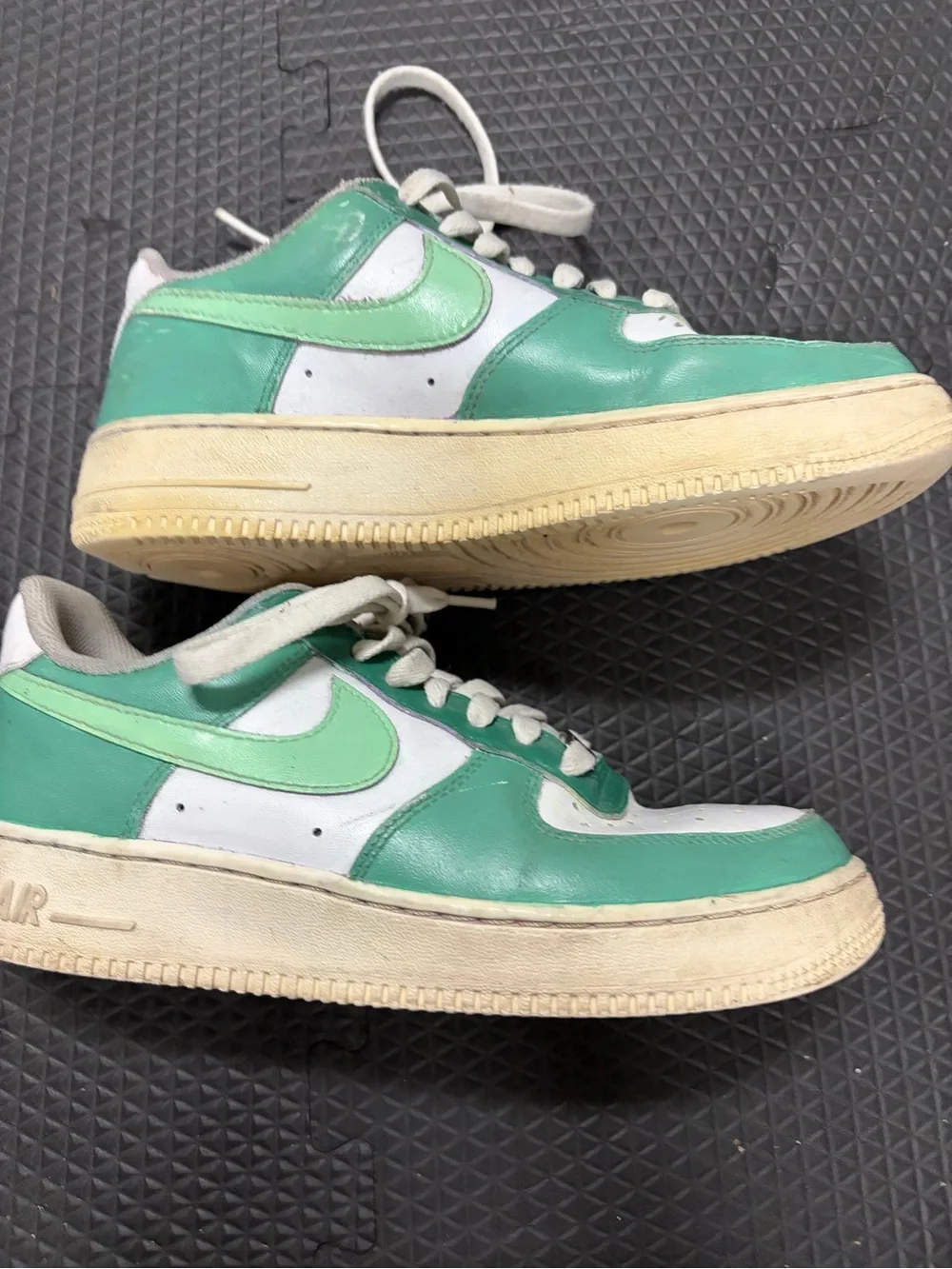 Nike custom painted Air Force One in green and sage green